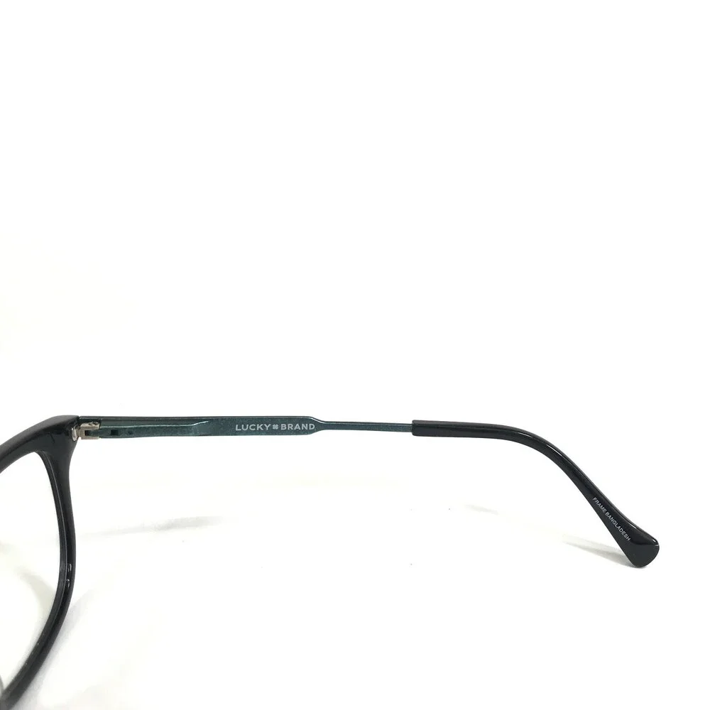 Lucky Brand Eyeglasses Frames D221 BLACK Green Cat Eye Full Rim 52-17-140